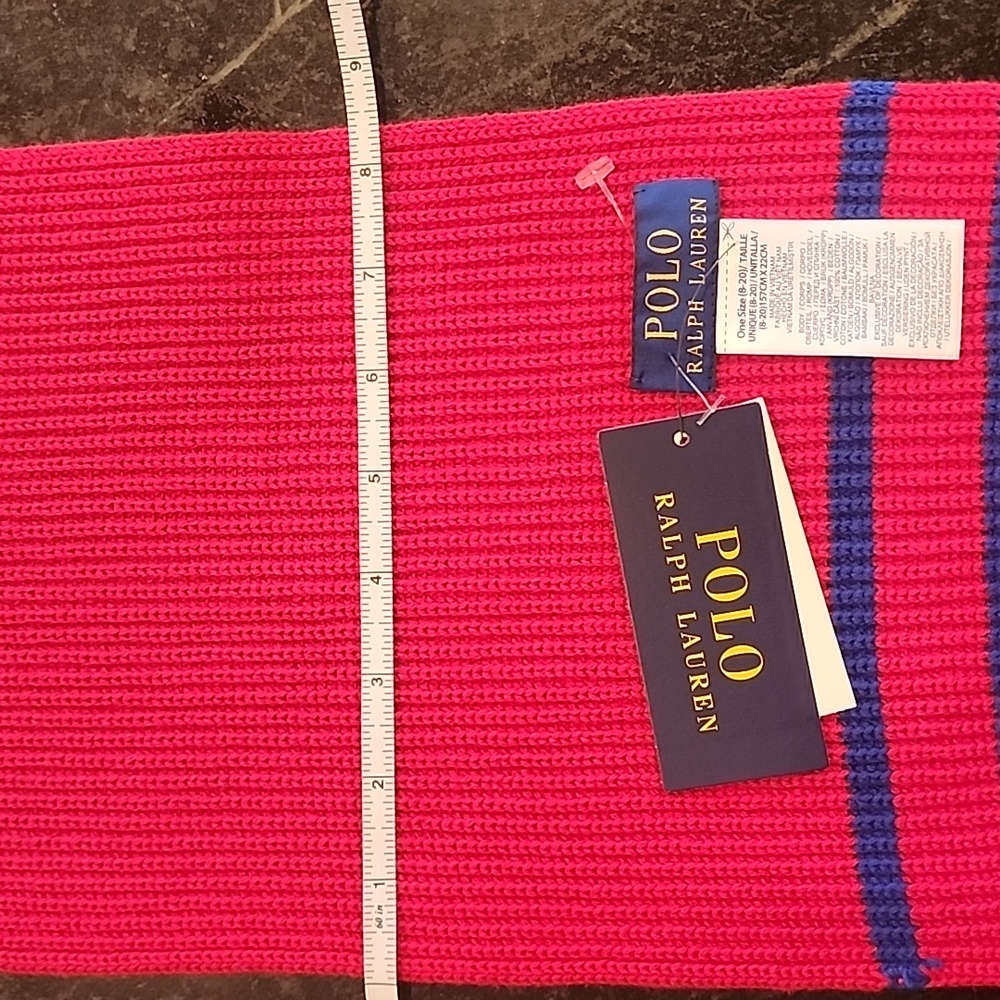Polo Ralph Lauren Kids 8-20 Red And Blue Knit Preppy Scarf NWT - Picture 6 of 6
